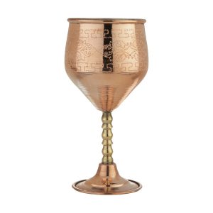 Handcrafted Persian Copper Wine Glass Stemware – Hammered Model Vian