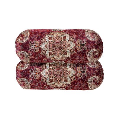 Traditional Persian Cylindrical Bolster Pillow with Elegant Termeh Fabric Afshan