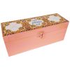 Wooden Box for Gift Giving with Persian Inspired Pattern Pink