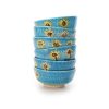 Set of 6 Handmade Decorative Blue Pottery Bowls