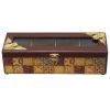 Golden Tone Wooden Box – Tea Organizer with Dividers