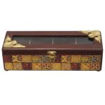 Wooden Tea Bag Organizer Box with Cheast Golden