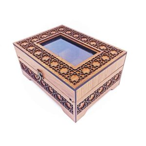 Wooden Brown Color Tea Box Model Vandad