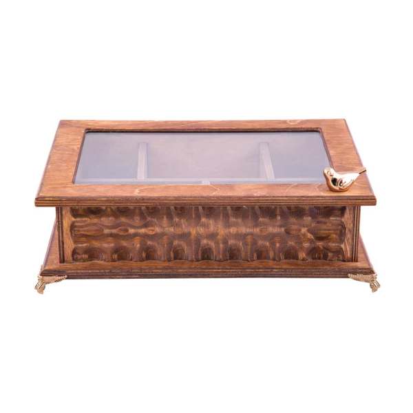 Wooden Tea Bag Organizer Box with Chests Diba