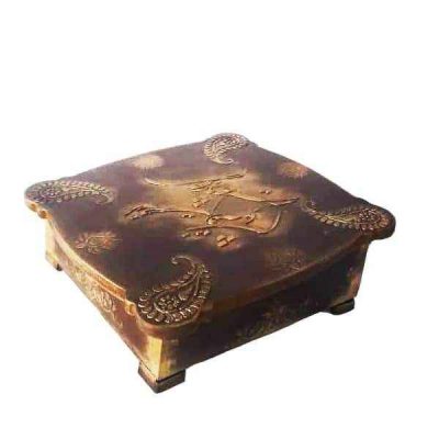 Wooden Tea Bag Organizer Box with Cheast Dark Brown