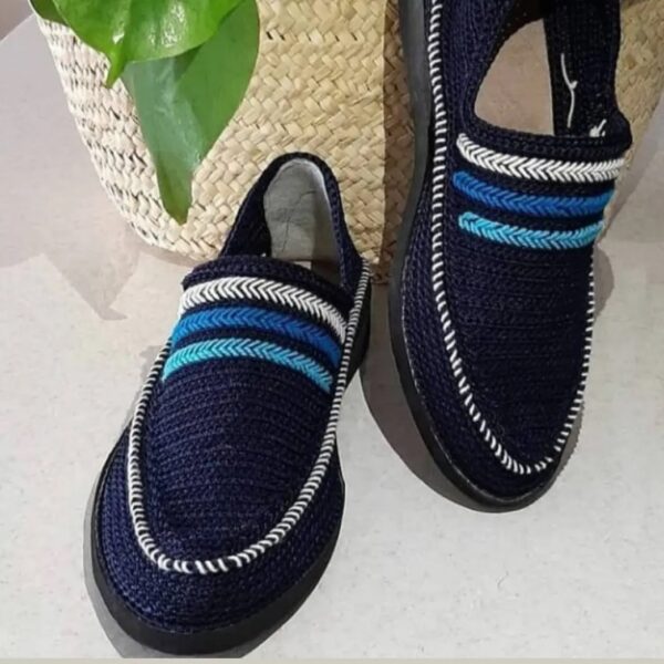 Giveh Shoes - Persian Handcrafted Breathable Footwear Navy Blue Model