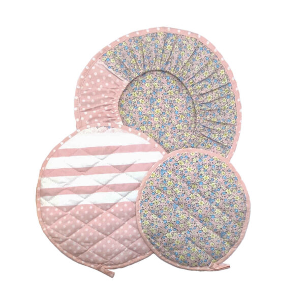 Damkoni - Persian Rice Bonnet Lid Steam Catcher Set of 3 - Pinki