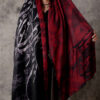 Persian Printed Silk Shawl Double Sided Artistic Calligraphy Khatoon
