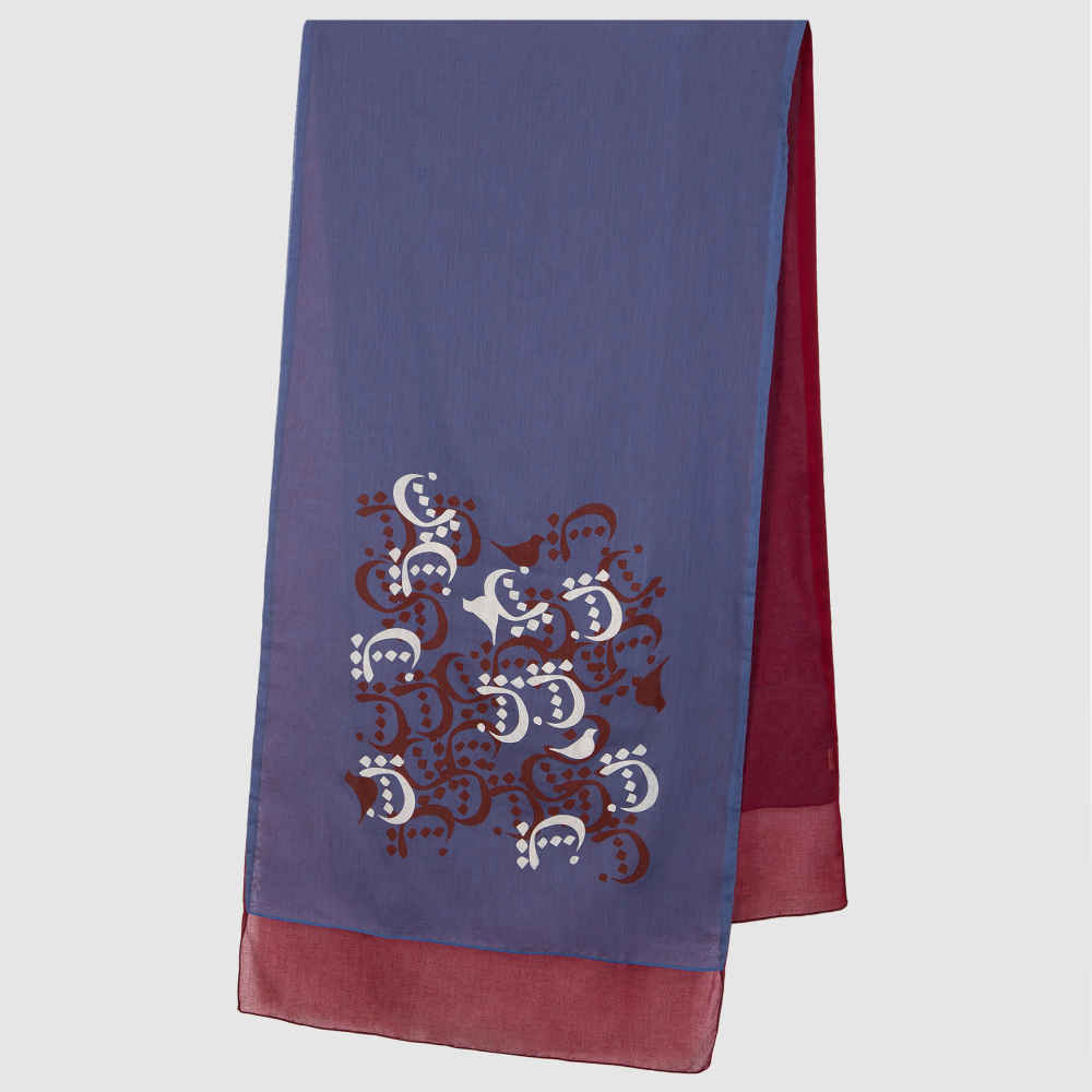 Persian Print Shawl for Women Artistic and Lightweight Calligraphy Aseman