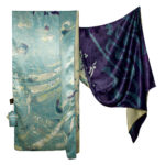 Persian Printed Silk Shawl Double Sided Artistic Calligraphy Sama