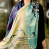Persian Printed Silk Shawl Double Sided Artistic Calligraphy Sama