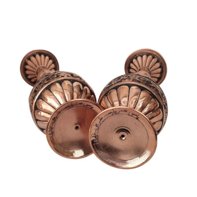 Handcrafted Persian Engraved Copper Vase Decorative Lavin Design – Set of 2