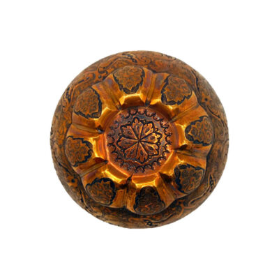 Handcrafted Persian Engraved Copper Vase Decorative with Leyli o Majnoon Design