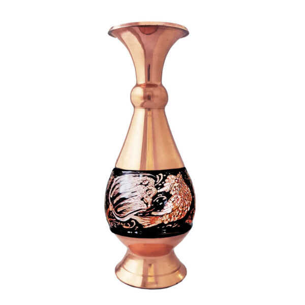 Handcrafted Persian Engraved Copper Vase Decorative Ronak Design
