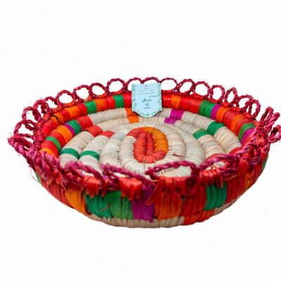 Persian Handwoven Palm Leaf Storage Basket Model Sareh