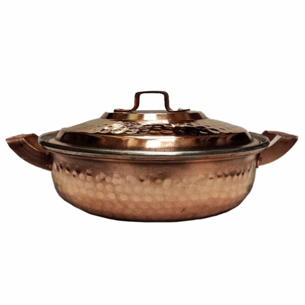 Persian Copper Sauté Pan - Handcrafted with Lid (Faraz Model)