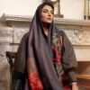 Persian Printed Silk Shawl Double Sided Artistic Calligraphy