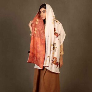 Iranian Double Sided Silk Shawl Model Nasim