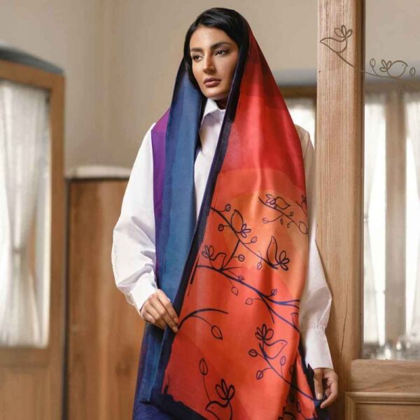 Iranian Double Sided Silk Shawl Model Shamlou