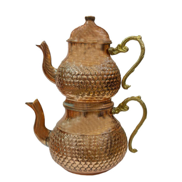 Persian Copper Double Teapot Durable and Hammered Janan