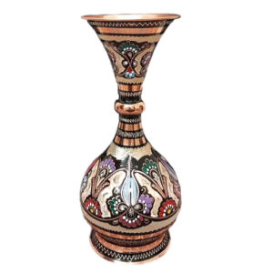 Iranian Mina-kari Copper Vase Model Ava