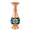 Decorative Copper Vase Hand-Painted with Persian Minakari Enamel Parvaz