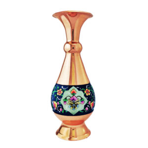 Iranian Mina-kari Copper Vase Model Parvaz