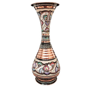 Iranian Mina-kari Copper Vase Model Sama