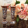 Decorative Copper Vase Hand-Painted with Persian Minakari Enamel Sheypoori