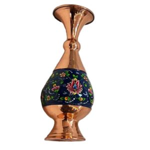 Iranian Mina-kari Copper Vase Model Sina