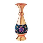 Decorative Copper Vase Hand-Painted with Persian Minakari Enamel Tahoora