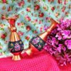 Decorative Copper Vase Hand-Painted with Persian Minakari Enamel Tahoora