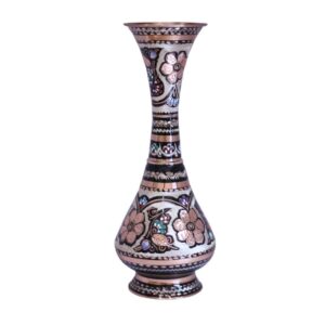 Iranian Mina-kari Copper Vase Model Yavar