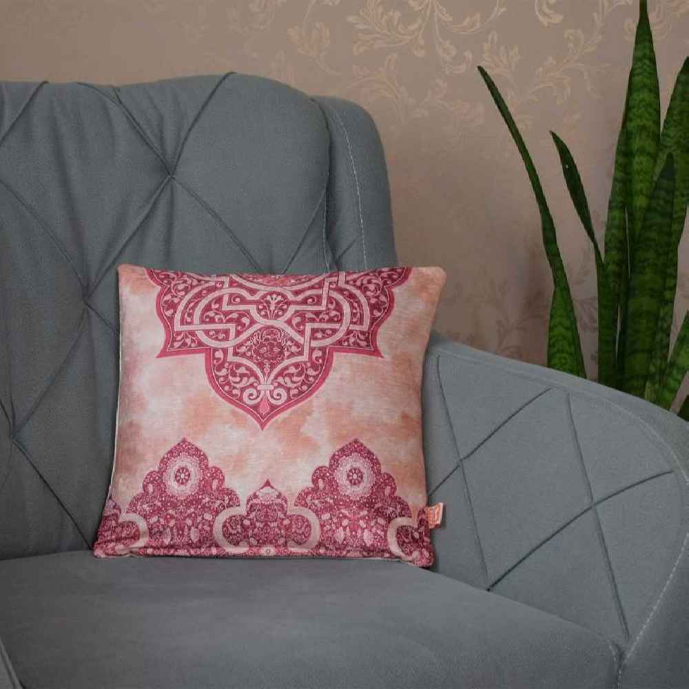 Ethnic Velvet Cushion Cover – Pink Design (Set of 2)