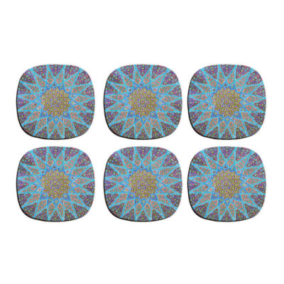 Drink Coaster Set With Persian Inspired Mandalas Design