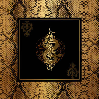 Persian Printed Silk Shawl Double Sided Artistic Calligraphy Poem