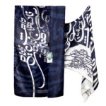 Persian Printed Silk Shawl Double Sided Artistic Calligraphy Yar