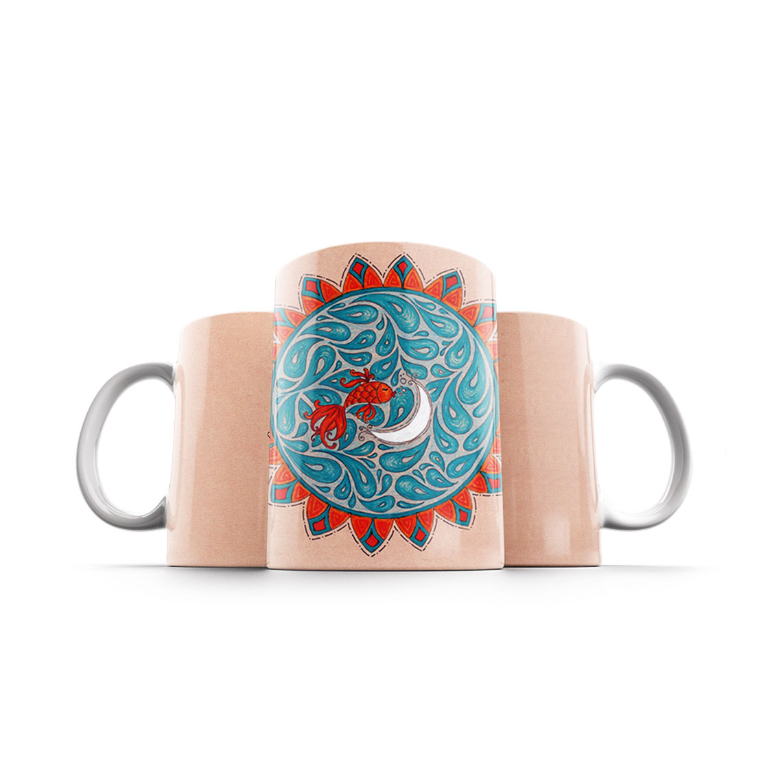 Persian Ceramic Coffee Mug – Model Mah o Mahi