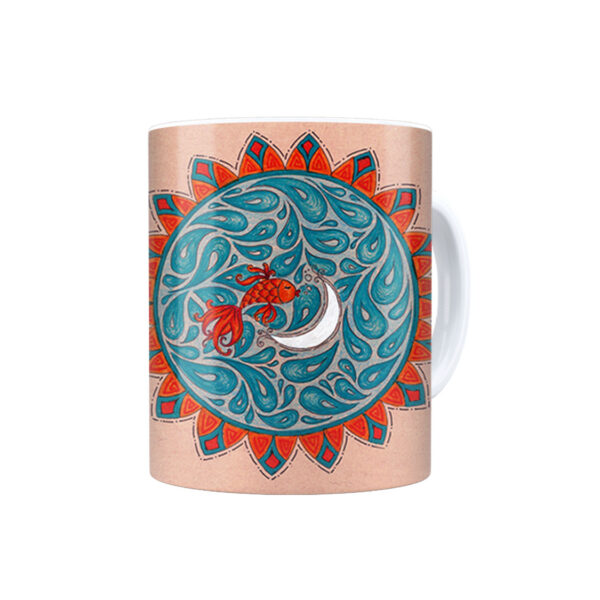 Persian Ceramic Coffee Mug - Model Mah o Mahi