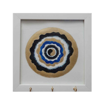 Decorative Wooden Wall Key Holder with the Deign Cheshm Nazar C023
