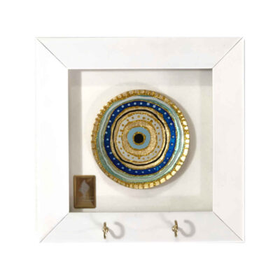Decorative Wooden Wall Key Holder with the Deign Cheshm Nazar C2