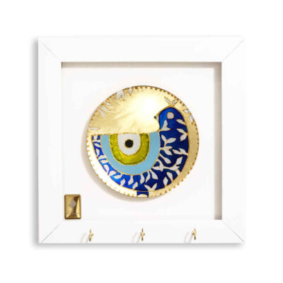 Decorative Wooden Wall Key Holder with the Deign Cheshm Nazar CN45