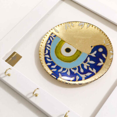 Decorative Wooden Wall Key Holder with the Deign Cheshm Nazar CN45