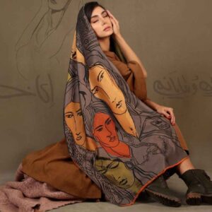 Persian Double Sided Silk Shawl Model Leyli