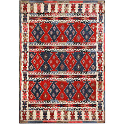 Large Boho Persian Style Zarbaft Indoor Floor Mat