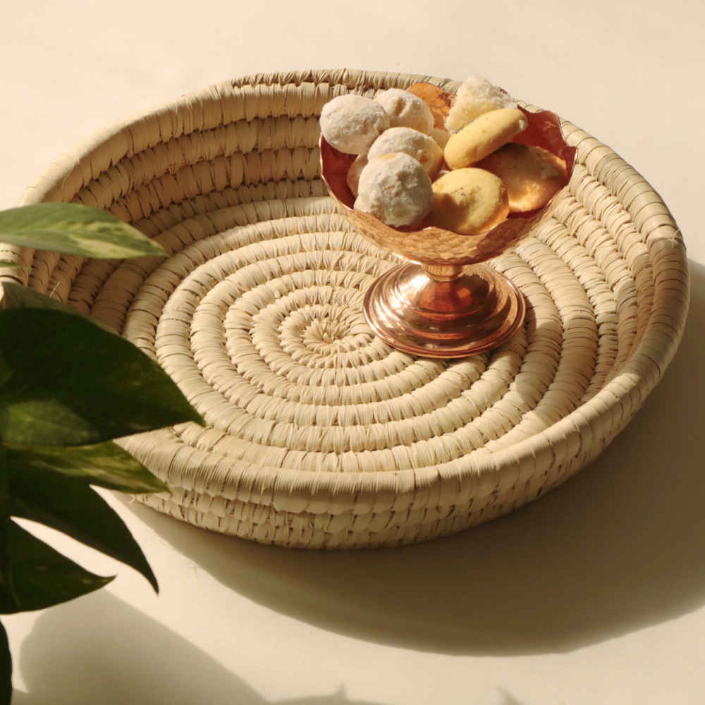 Persian Handwoven Palm Leaf Storage Basket Model Hima