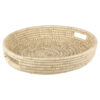 Persian Handwoven Palm Leaf Storage Basket with handles Model Mahya