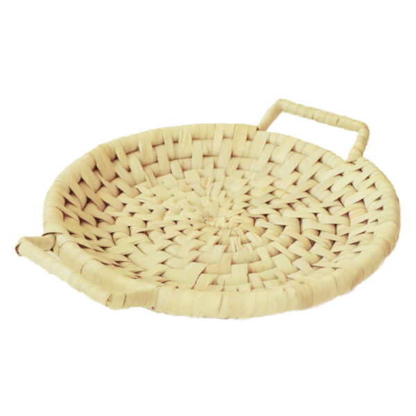 Persian Handwoven Palm Leaf Basket with Handles Model Nesa