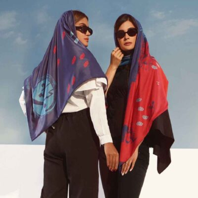 Silk Scarf for Women – Persian Artistic Print, Luxe and Vibrant Mohabat Design