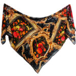 Floral Print Silk Scarf for Women - Luxe and Vibrant Taban Design